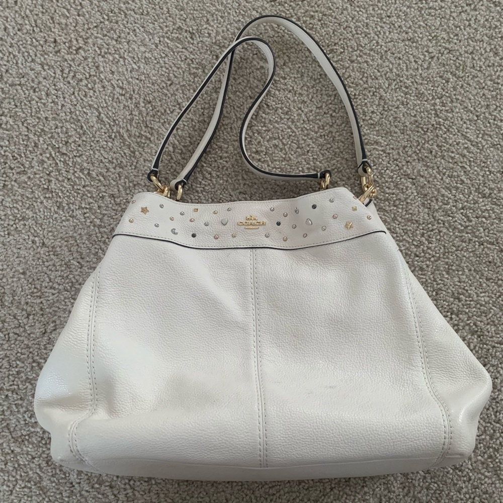 Ivory Leather Coach Purse